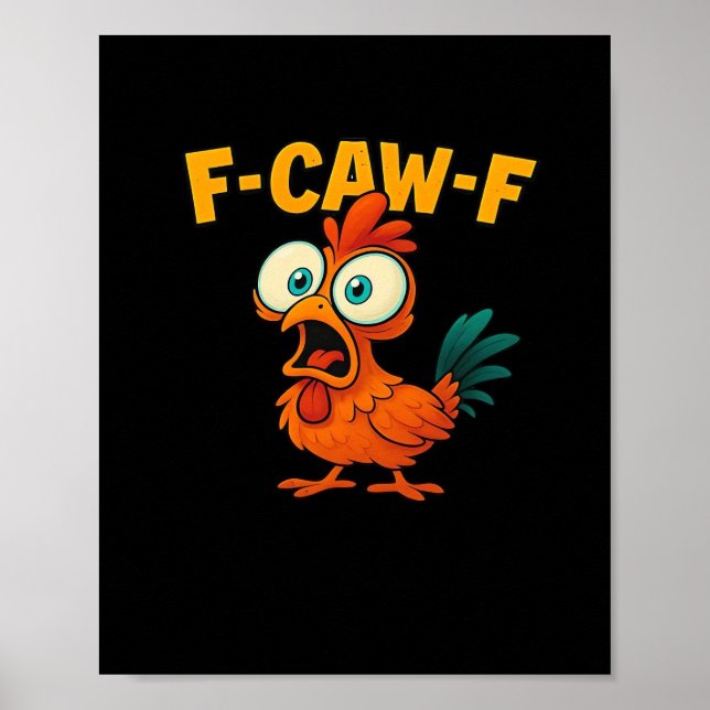 Poster F-Caw-F Frango Essencial Divertido Moderno (Frente)