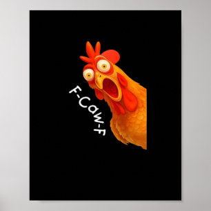Poster F-Caw-F Frango Essencial Minimal Limpo