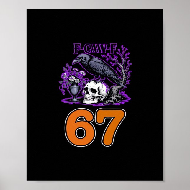 Poster F-Caw-F Frango Halloween Clássico Divertido Modern (Frente)