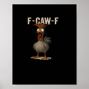 Poster F-Caw-F Frango Retro Clássico