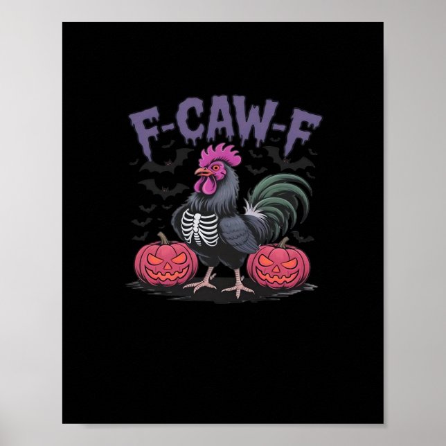 Poster F Caw F Funny Chicken Classic Simple Clean Style (Frente)