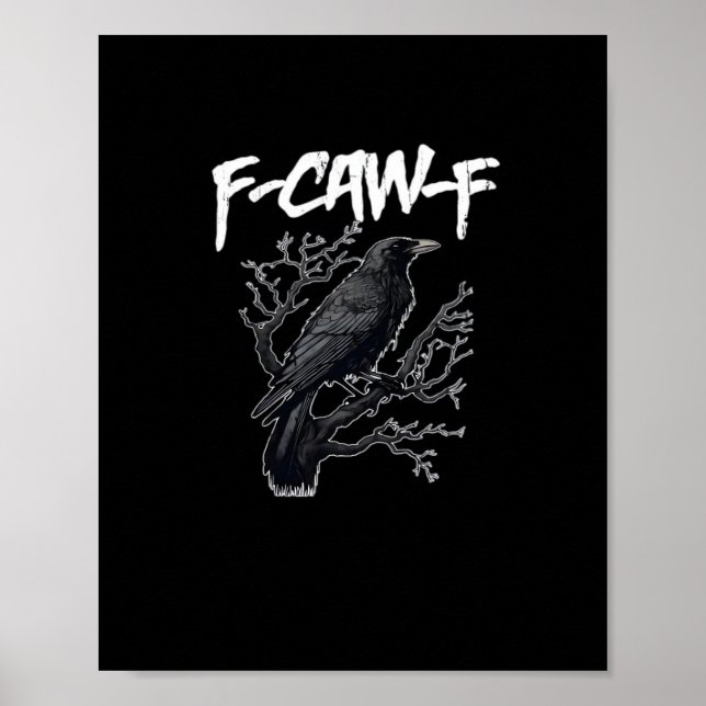 Poster F-Caw-F Funny Crow Minimal Clean (Frente)