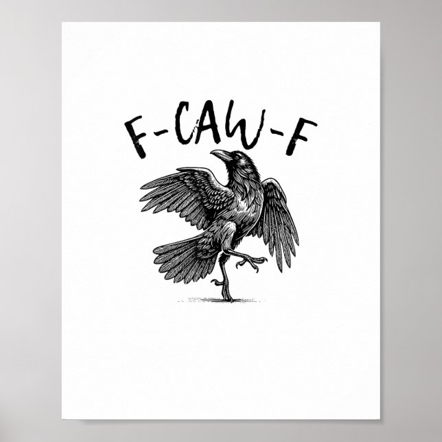 Poster F-Caw-F Funny Raven Crow Spooky Season Creative Ca (Frente)