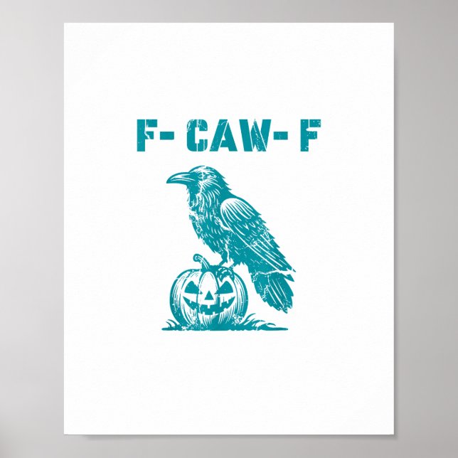 Poster F-Caw-F Funny Raven Gothic Crow Retro Classic (Frente)