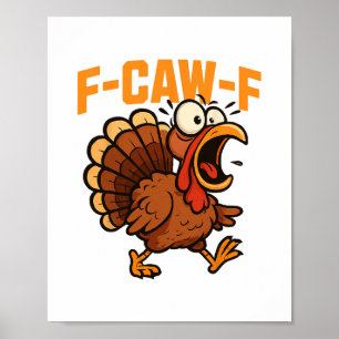 Poster F-caw-f Piada engraçada de galinha Citação de humo