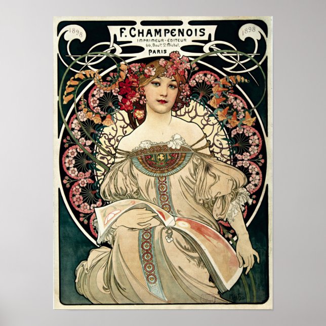 Pôster F. Champenois by Alphonse Mucha (Frente)