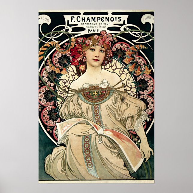 Pôster F. Champenois by Alphonse Mucha (Frente)