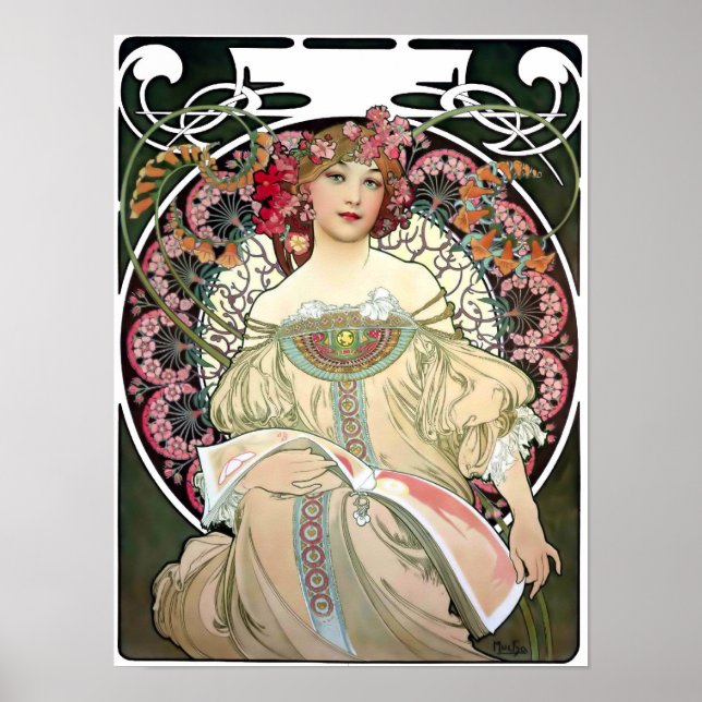 Pôster F. Champenois Imprimeur-Éditeur por Alfons Mucha (Frente)
