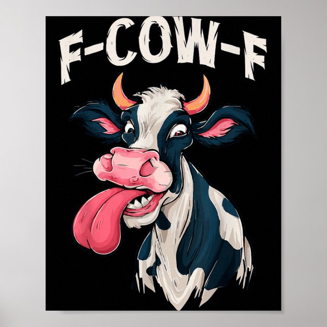 Poster F-cow-f Funny Meme Fcowf Cow Men Women  (Frente)
