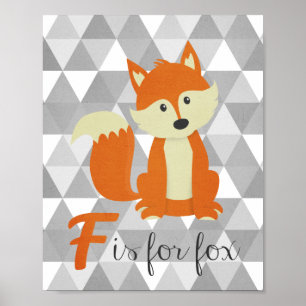 Pôster F é para a arte da parede do berçário do Fox