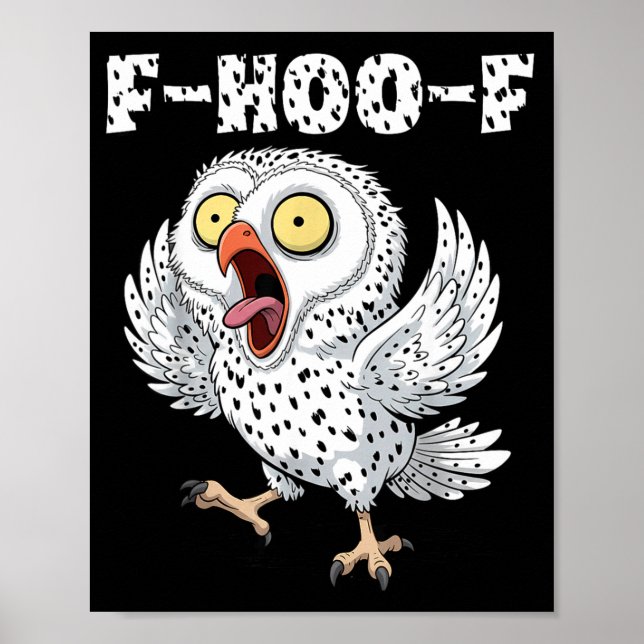 Poster F-hoo-f Owl Meme – Funny Screaming Owl Bird Meme G (Frente)