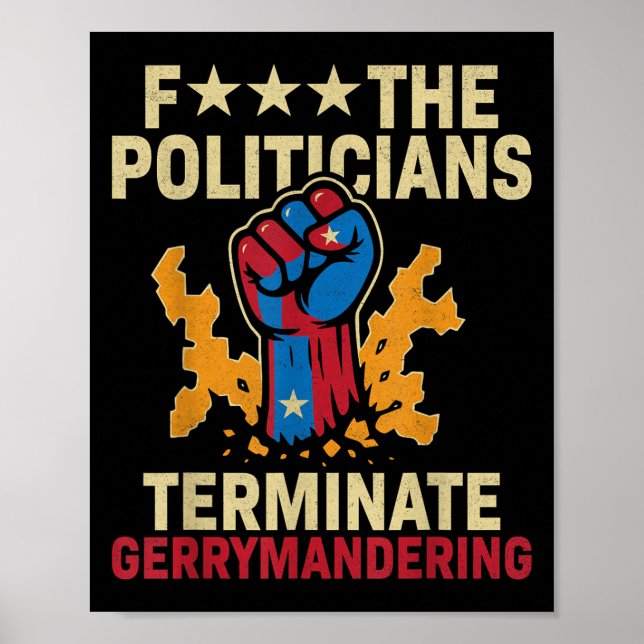 Poster F Os Políticos Terminam A Gerrymandering (Frente)