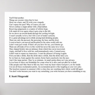 Poster F Scott Fitzgerald Quotes