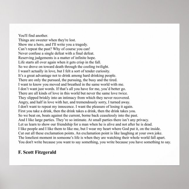 Poster F Scott Fitzgerald Quotes (Frente)