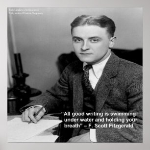 Pôster “F Scott Fitzgerald sobre “Boa Escrita” Citação de