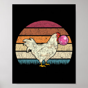 Poster Fã de Animais da Fazenda Engraçado Chic Retro Goma
