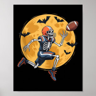 Poster Fã de Futebol Americano Esqueleto Halloween Homens