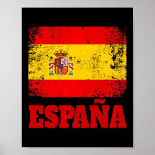 Poster Fã de Futebol Espanhol 2022 Bandeira da Espanha Pa