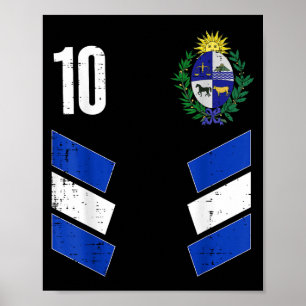 Poster Fã de Futebol Número 10 Bandeira do Uruguai Homens