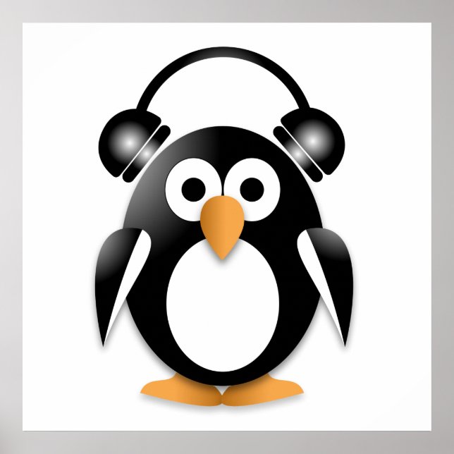 Pôster Fã de música pinguim (Frente)