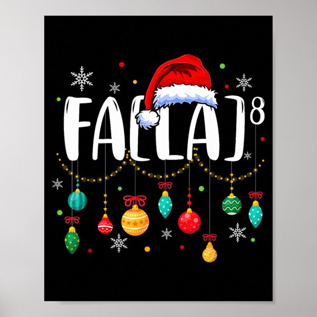 Poster Fa (la) 8 Funny Christmas Santa Fa La Math Teacher (Frente)