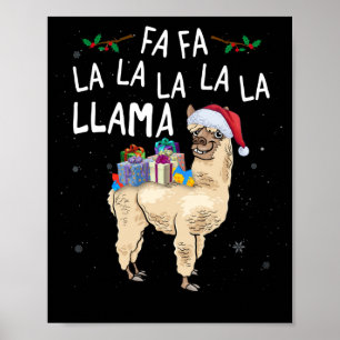 Poster Fa La La Llama Llama Christmas With Christmas Box