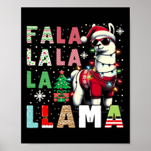 Poster Fa La Llama Funny Llama Amante de os animais de Na