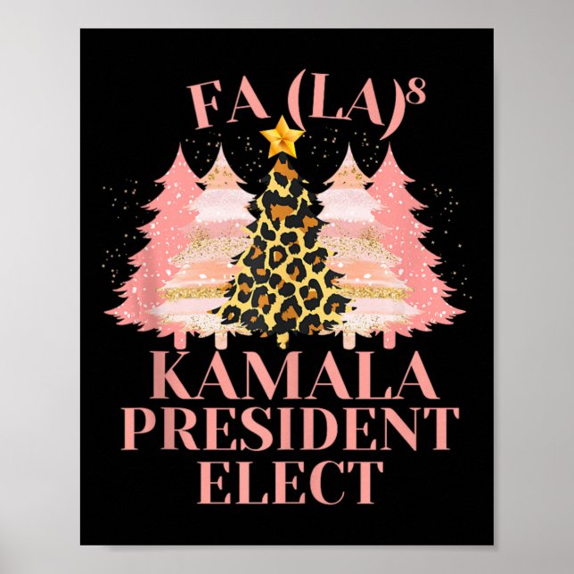 Poster Fa La Pink Christmas Kamala Presidente Eleger Hol (Frente)