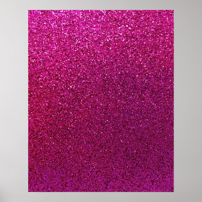 Pôster Faaux Hot Pink Glitter Background Sparkle (Frente)