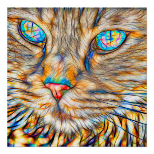 Pôster Fab Cat Art 20" x 20", papel Poster (Semibrilho)