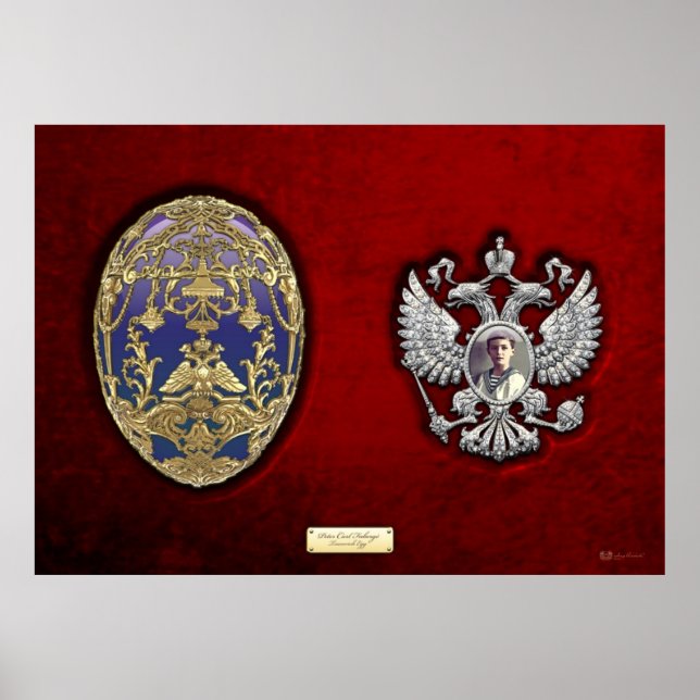 Poster Faberge Tsarevich Ovo com surpresa no Red Velvet (Frente)