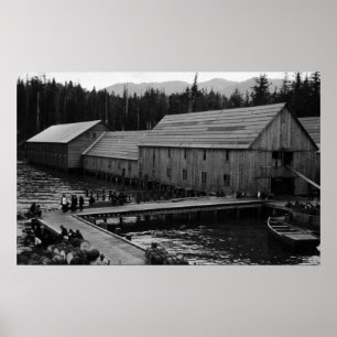 Pôster Fábrica de conservas Salmon perto de Ketchikan,