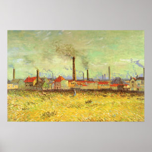 Pôster Fábricas em Asnieres por Vincent van Gogh