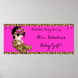 Poster Fabulosa Chá de fraldas Menininha Bonita Leopardo