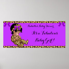 Poster Fabulosa Chá de fraldas Menininha Bonita Leopardo