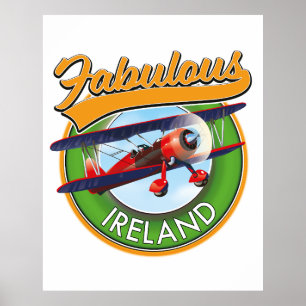 Poster fabuloso sistema de viagem da Irlanda.