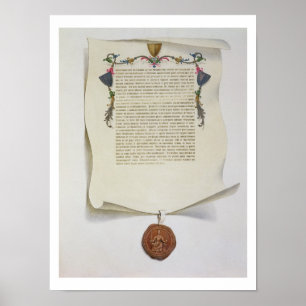 Poster Fac-simile a edição da Magna Carta, primeiros