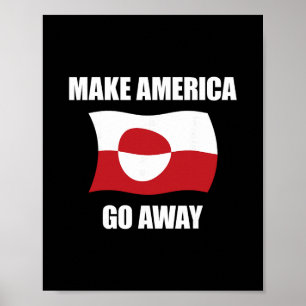Poster Faça a América Desaparecer - Bandeira da Groenlând