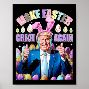Poster Faça a Páscoa Grande Novamente Coelhinho Engraçado