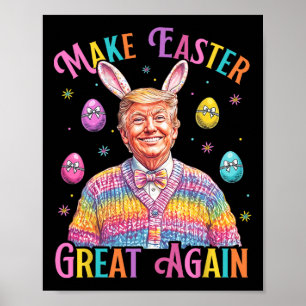 Poster Faça a Páscoa Grande Novamente Coelhinho Engraçado