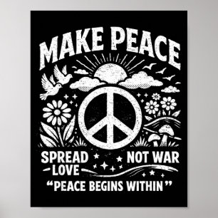 Poster Faça a paz espalhar amor não guerra sinal de paz r