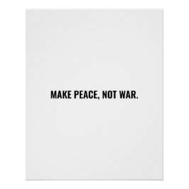 Pôster Faça a paz não seja costume branco negro minimalis