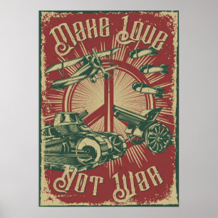 Poster Faça Amor. Não Guerra