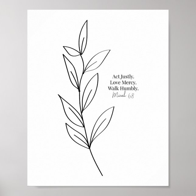 Poster Faça apenas, Compaixão de amor, ande humildemente  (Frente)