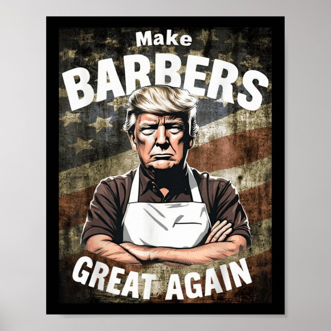 Poster Faça Barbeiros Excelente Novamente _ Barbeiros Par (Frente)