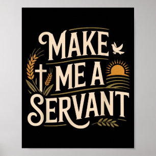 Poster Faça de Mim um Servo Adoração Cristã baseada na Fé