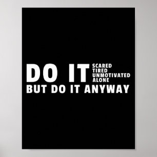 Poster Faça de Qualquer Jeito Motivação de Academia Muscu