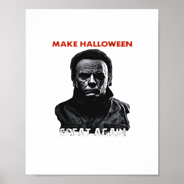 Poster Faça Excelente De Halloween De Novo - Assustador H (Frente)
