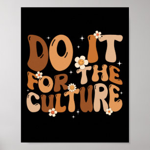 Poster Faça Isso Pela Cultura Retro Groovy História Negra