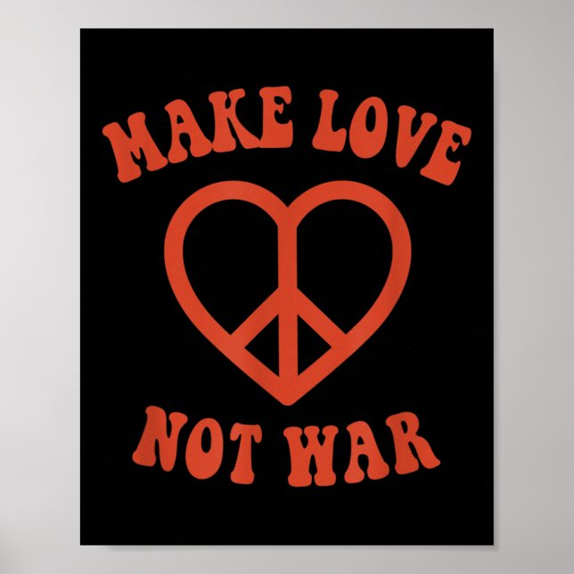 Poster Faça o amor não a guerra - retrorreflector Hippie  (Frente)